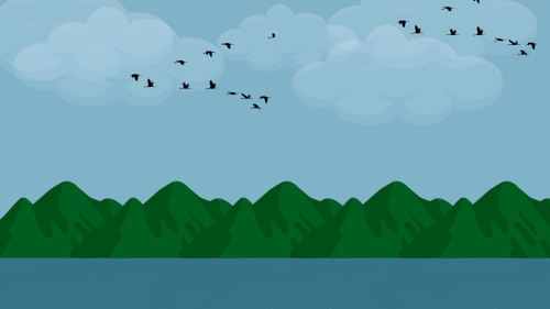 canva dark green illustrative mountains zoom virtual background